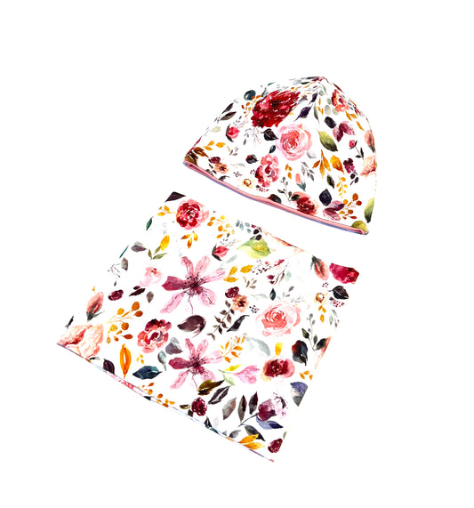 Set Mütze und Loop Frühling, 52 cm
